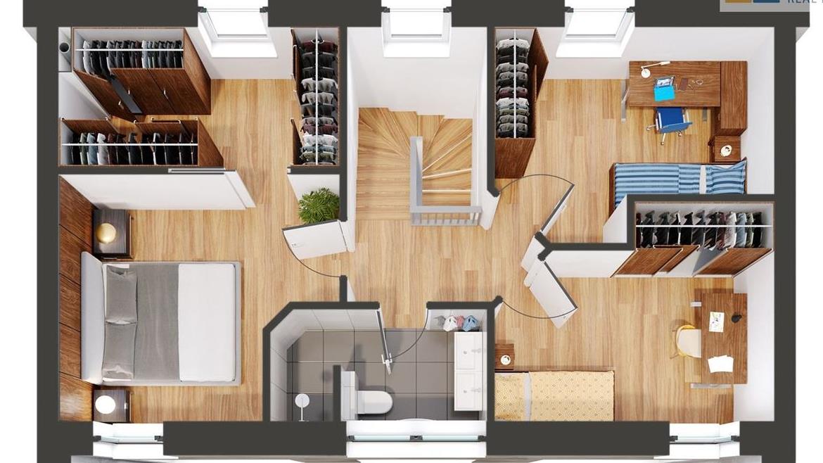 Vizualizace půdorys 2.NP